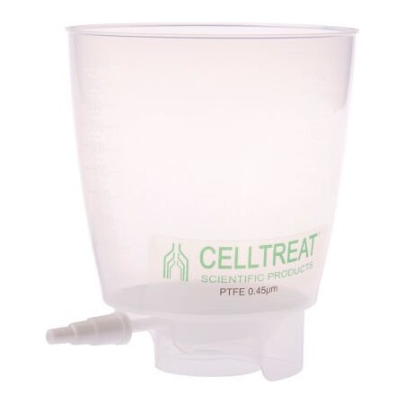 Celltreat CELLTREAT 1000mL Polypropylene Bottle Top Filter, PTFE Filter Material, 0.45um, 90mm 229726